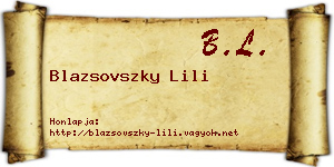 Blazsovszky Lili névjegykártya