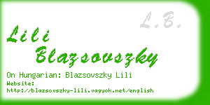 lili blazsovszky business card